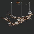 Elegant Branch Shaped Chandelier Adorned With Crystal Birds On Golden Branches