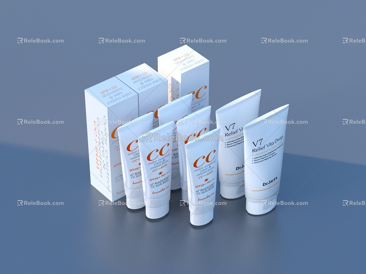 Cosmetics Facial Cleanser Skin Care Products 3d model