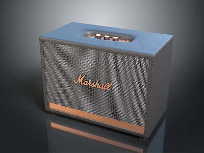 Marshall Electric Speaker With Gray Textured Finish Copper Base And Top Control Knobs 3d model