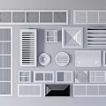 Various Types Of White Air Conditioner Vents With Assorted Design Styles