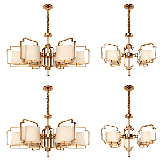 New Chinese Chandelier Metal Chandelier 3d model