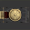 Ornate Golden Carriage with Intricate Decorative Details Classic Wooden Wheels and Elegant Design