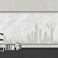 Modern Window Cactus Window Plant Window 3d model