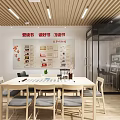 Book Art Themed Library Interior With Bookshelves And Tables