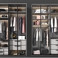 Modern Glass Wardrobe Wardrobe 3d model