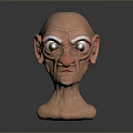 Cartoon Character Head Sculpture With Large Round Glasses Big Nose And Wrinkles