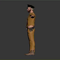 Male Police Officer In Yellow Uniform With Cap Beard And Outstretched Arms