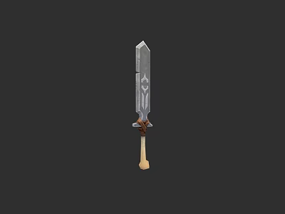 Detailed Classic Medieval Decorative Sword Featuring Metal Blade And Wooden Hilt 3d model