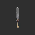 Detailed Classic Medieval Decorative Sword Featuring Metal Blade And Wooden Hilt