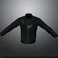 Dark Blue Leather Jacket With Front Zipper Black Cuffs And Casual Design For Daily Use