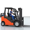 Industrial Forklift Equipment With Operators In Safety Gear And Various Colors