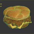 Appetizing Hamburger With Soft Golden Bun Juicy Purple Patty And Melted Cheese