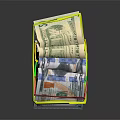 Household Supplies Colored Rubber Bands Bundling Stacked US Dollar And Euro Banknotes