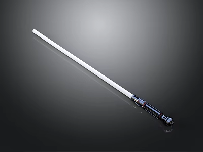 Lightsaber Prop Featuring White Blade And Black Silver Hilt Design 3d model