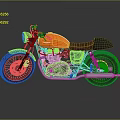 Vintage Orange And Black Motorcycle Featuring Classic Leather Seat And Retro Body Design