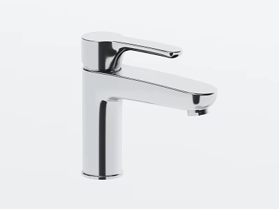 Elegant Modern Chrome Bathroom Faucet With Single Handle And Sleek Design 3d model