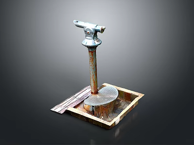 Durable Industrial Electronic Control Unit With Metal Stand Square Base And Pedal Operation 3d model
