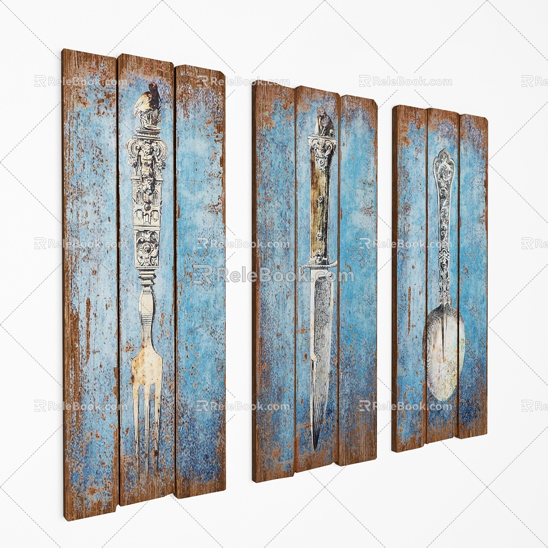 Old Wood Decorative Panel Wall Decorative Panel 3d model