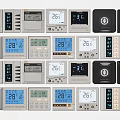 Modern Switch Panels With Digital Temperature Display And Various Designs 3d model