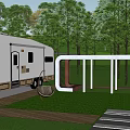 Scenic RV Campsite Featuring Multiple RVs Parked On Green Grass Surrounded By Trees