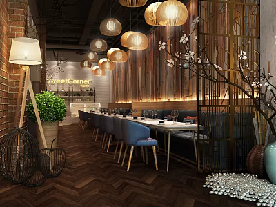 Nordic Milk Tea Shop Sweet Shop 3d model