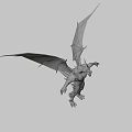 Red And White Mythical Dragon Game Character With Wings And Horns