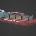 Royal Atlantic Line Container Ship With Red Hull White Superstructure And Colored Containers