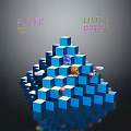 Space Mission Player Level 1 Exploring Blue Cosmic Pyramid With Red Planets And High Score