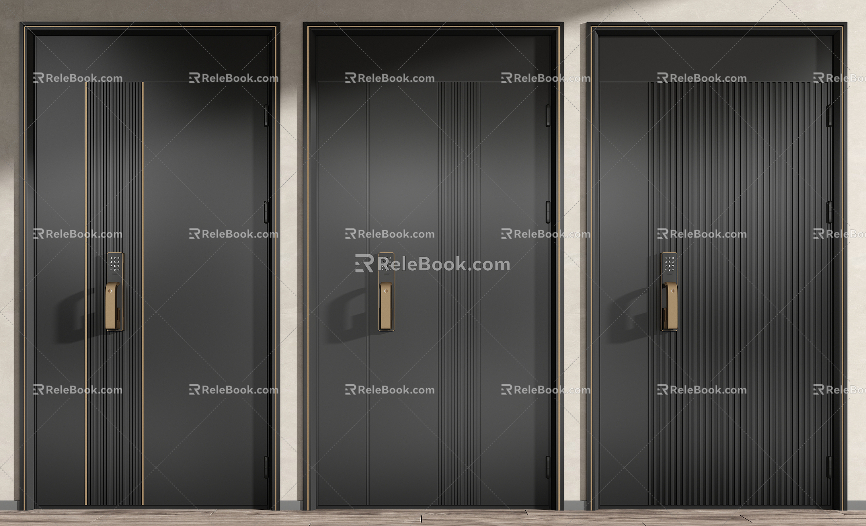 Modern security door entry door sub-door metal door 3d model