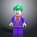 Lego Joker Minifigure With Green Hair Purple Outfit And Chain Details