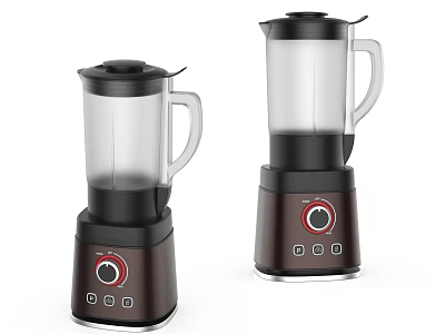 Two Modern Kitchen Blenders With Transparent Jars And Control Panel Design 3d model