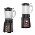Two Modern Kitchen Blenders With Transparent Jars And Control Panel Design 3d model