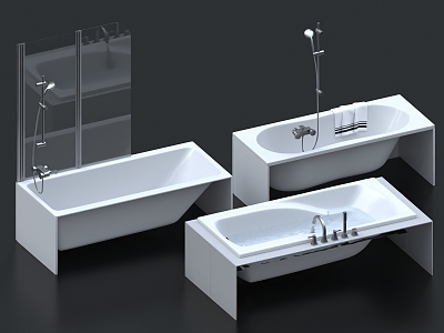 Bathtub Bath Faucet Shower Sprinkles Sanitary Ware Tub 3d model