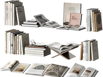 Books Ornaments Books Ornaments Books Ornaments Books and Periodicals Decoration Soft Accessories Furnishings 3d model