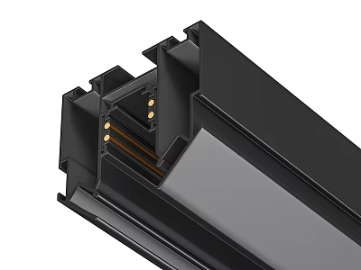 Black Electronic Connector Component With Metal Contacts And Structural Design 3d model