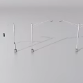 Various Outdoor Street Lights With Different Arm Designs And Traffic Lights
