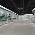 Modern Exhibition Hall Interior With Display Walls Images Charts And Open Space Layout