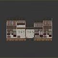 Traditional Chinese Residential Architecture With Grey Tile Roof Red Doors Windows And Hanging Lanterns