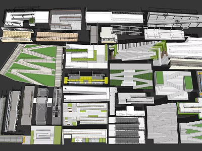 Various Fence Design Plans for Architectural and Landscape Layout Details 3d model