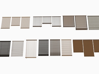 Curtain Blinds Wooden Blinds 3d model