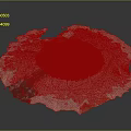 Colorful 3D Terrain Model With Diverse Surface Textures And Mountainous Regions