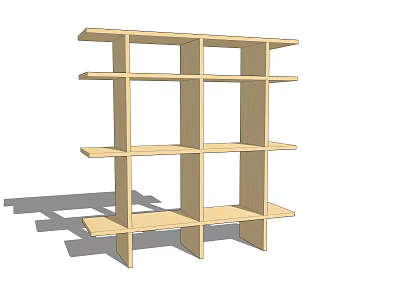 Light Wood Open Design Bookcase With Multiple Shelves And Simple Structure 3d model