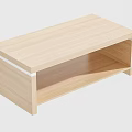 Modern Minimalist Light Wood Coffee Table With Open Lower Shelf Design 3d model