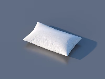 Soft White Pillow With Textured Design On Gray Background For Home Decor 3d model