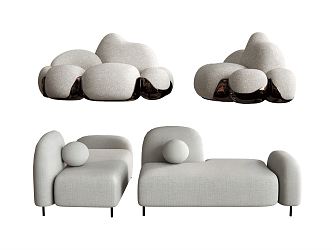 Modern Combination Sofa Multi-Person Sofa Chair Sofa Stool Leisure Sofa Backrest Sofa 3d model