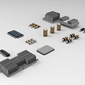 Various Industrial Equipment Components Including Heat Sinks Connectors And Metal Parts