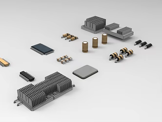 industrial electronic spare parts industrial parts 1382 3d model