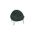 Modern Stylish Green Velvet Accent Chair With Black Metal Legs Frame