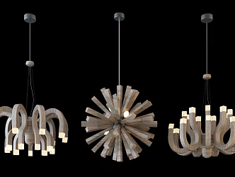 Modern chandelier fashion simple metal chandelier combination 3d model