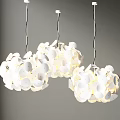 Elegant White Petal Shaped Pendant Lights with Modern Design Hanging in Gray Background
